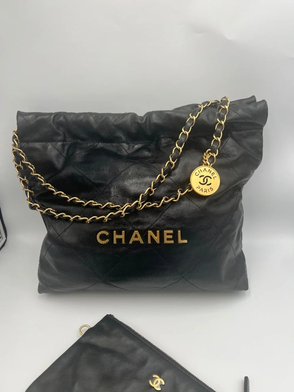 CHANEL Calfskin Quilted Chanel 22 Black